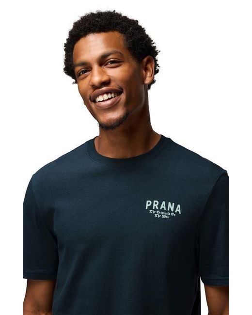 Prana Blue Past & Present Organic Cotton Graphic T-Shirt for men