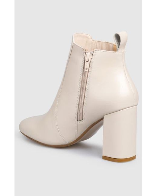 Manuela Natural Samantha Block Heel Side Up Bootie