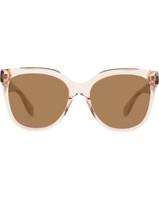 Mohala Eyewear Brown Pikake 55Mm Low Bridge Medium Width Polarized Cat Eye Sunglasses
