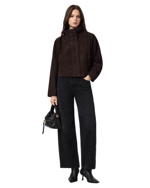 AllSaints Black Ryder Suede Jacket