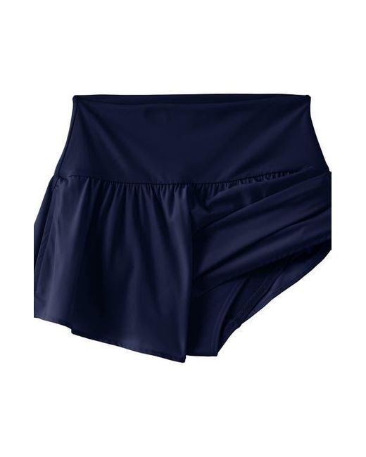 Lands' End Blue Plus Size 3 Pinchless Flutter Swim Short With Panty