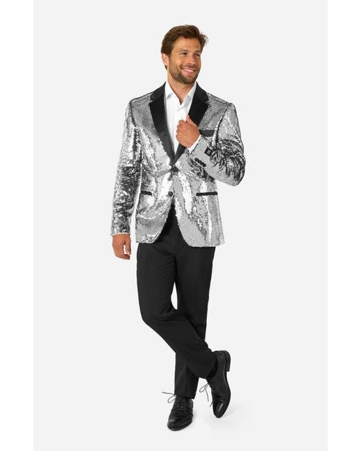 Opposuits Black Shiny Sequin Dinner Jacket for men