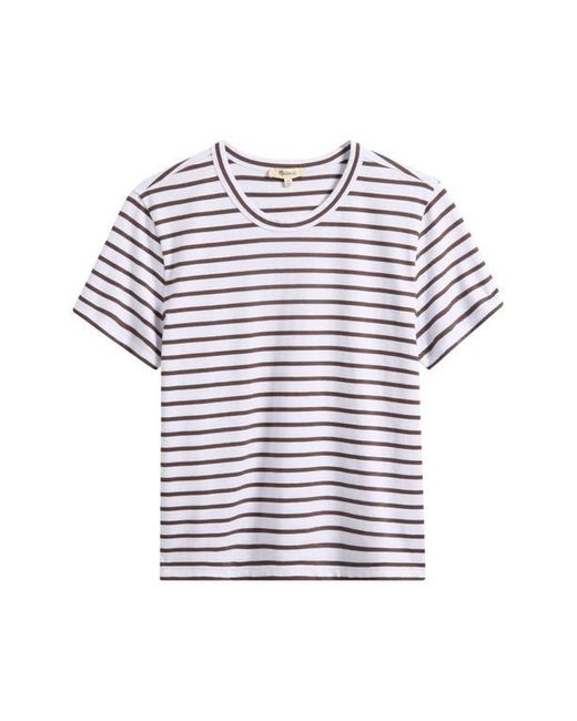 Madewell Blue Perfect Stripe Cotton Crewneck T-Shirt