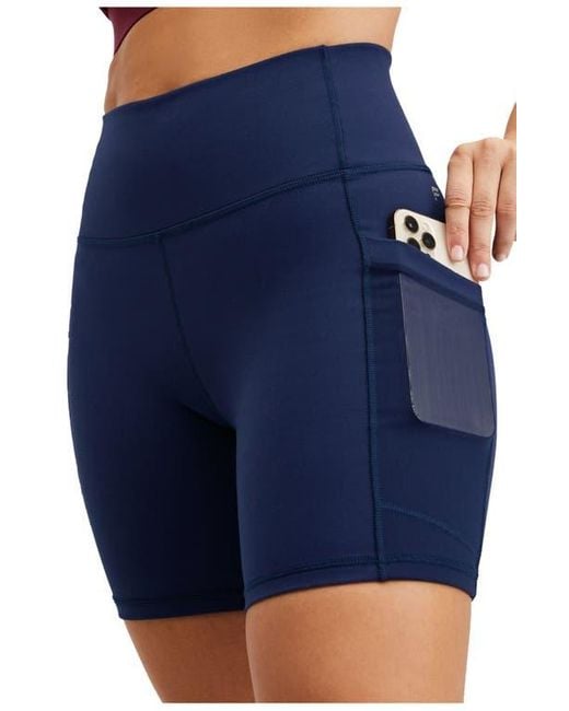 Fabletics Blue On-The-Go Powerhold High-Waisted 6' Short