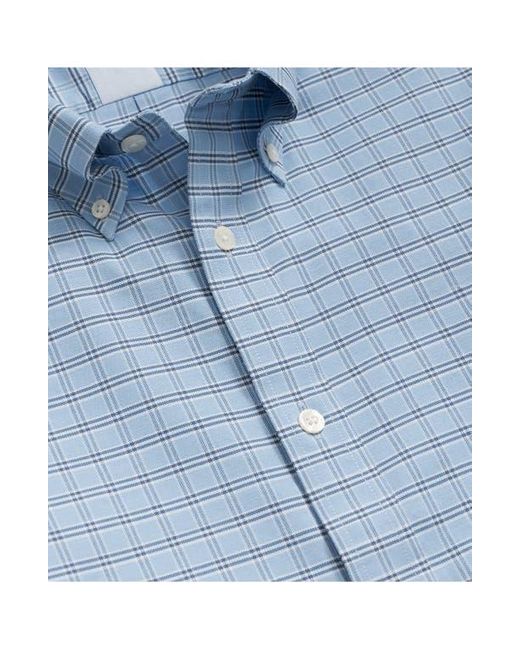 Brooks Brothers Blue Non-Iron Check Cotton Stretch Oxford Button-Down Shirt for men
