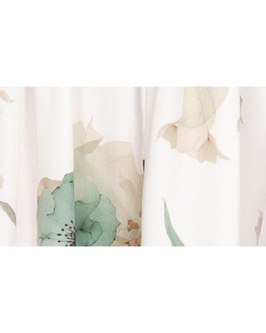Standards & Practices Natural Floral Print Faux Wrap Midi Dress