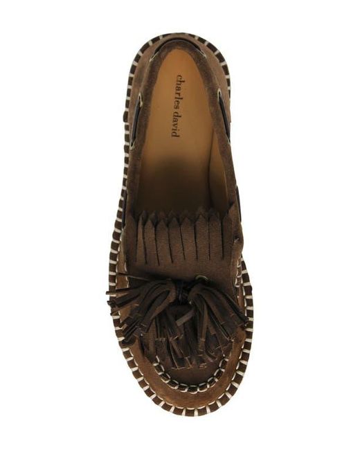 Charles David Brown Poppy Kiltie Fringe Loafer