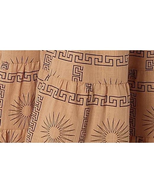 Petal & Pup Brown Soliel Puff Sleeve Midi Dress