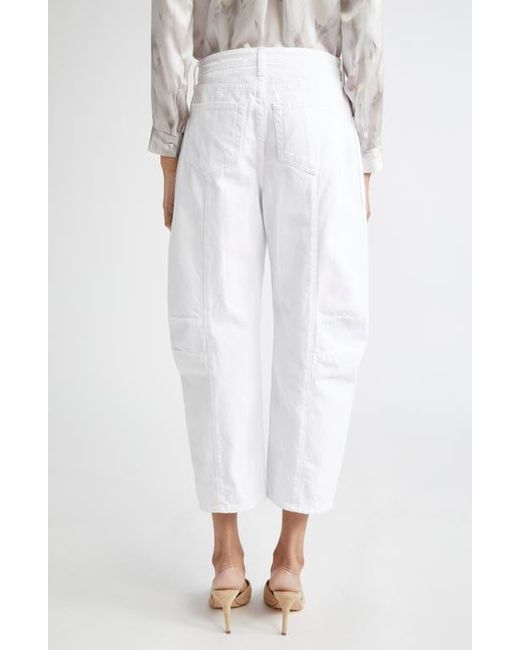 L'Agence White Cody High Waist Barrel Leg Rodeo Jeans