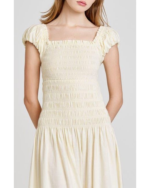 Wayf White Cassidy Smock Bodice Midi Sundress