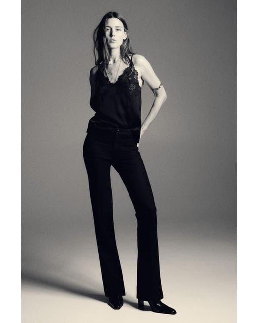 H&M Gray Flared High Jeans