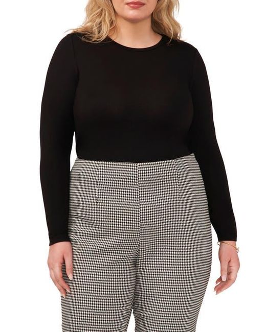 Halogen® Black Crewneck Long Sleeve Knit Top