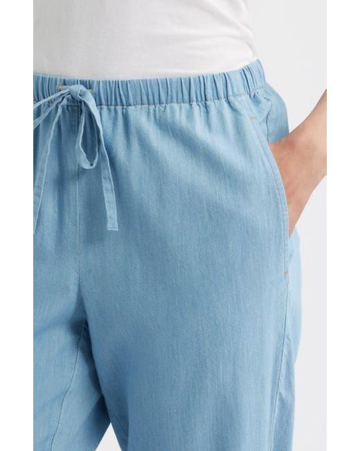 Eileen Fisher Blue Tapered Ankle Drawstring Pants