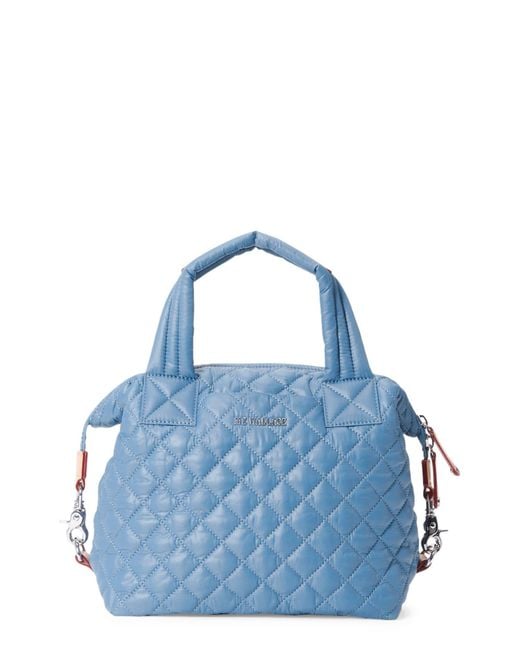 MZ Wallace Blue Small Sutton Deluxe Quilted Nylon Crossbody Bag