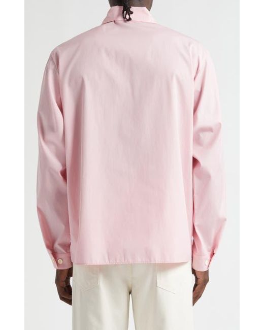 Marni Pink Hidden Logo Organic Cotton Poplin Zip Shirt for men