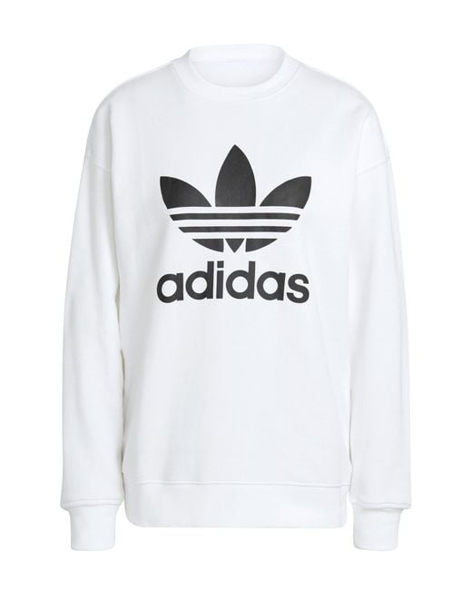 Adidas White Classics Oversize 3-stripes Sweatshirt