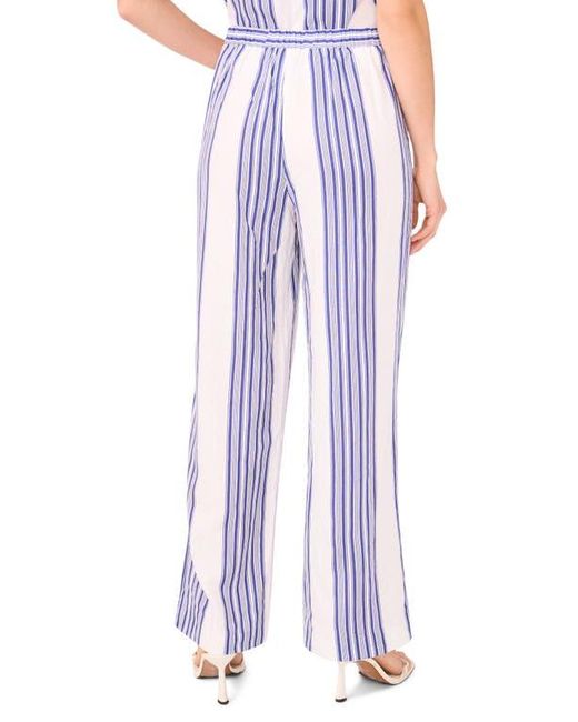 Halogen® Purple Stripe Linen Blend Wide Leg Pants