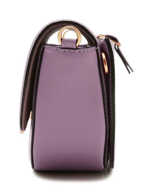 orYANY Purple Lottie Leather Saddle Crossbody Bag