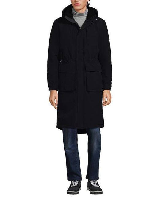 Lands' End Black Squall Waterproof Insulated Winter Stadium Coat for men