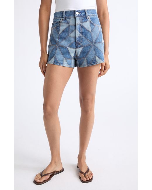 Veronica Beard Blue Elijah Patchwork Denim Shorts