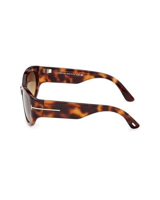 Tom Ford Brown Arizona 53Mm Gradient Rectangular Sunglasses