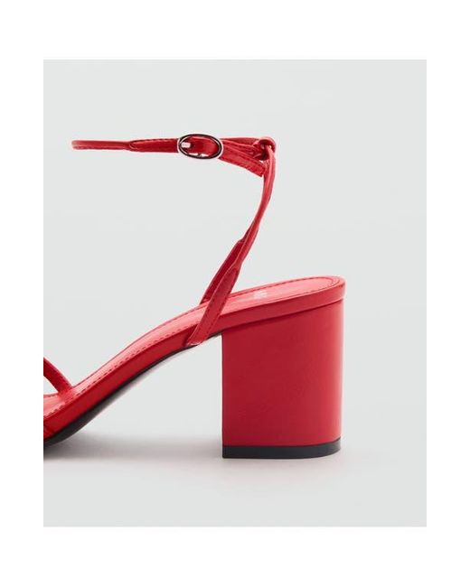 Mango Red Ankle Strap Sandal