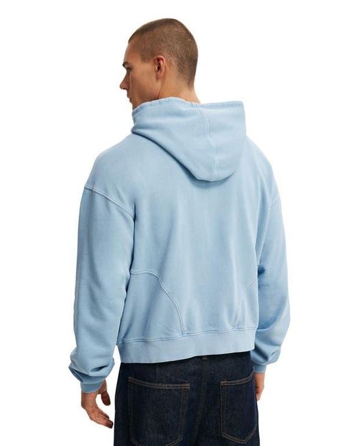 Cotton On Blue Cropped Zip Up Hoodie for men