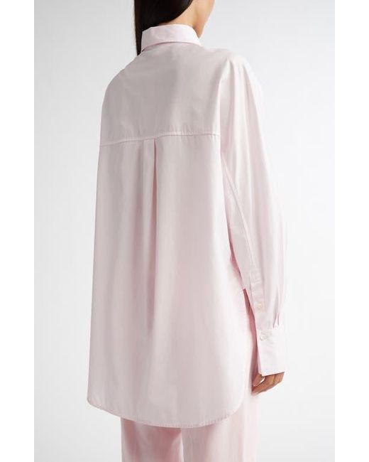 Totême  Pink Wide Sleeve Cotton Poplin Button-Up Shirt