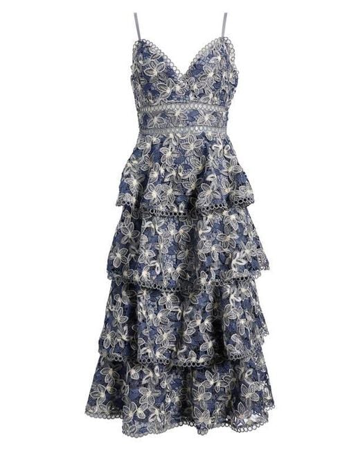 arianell embroidered floral tiered dress Arianell Embroidered Floral Tiered Dress