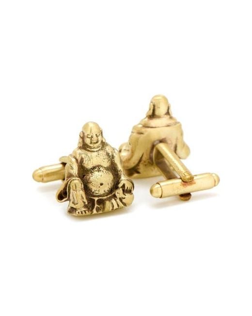 Cufflinks Inc. Metallic Smiling Buddha Cuff Links for men