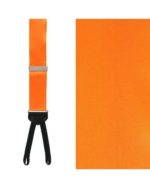 Trafalgar Orange Sutton Solid Color Silk Formal Suspenders for men