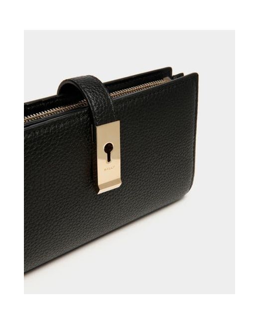 Bally Black Lock Me Long Wallet