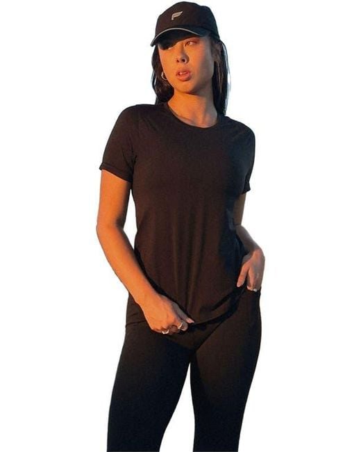 Fabletics Black Feather Tech+ Short-Sleeve Top