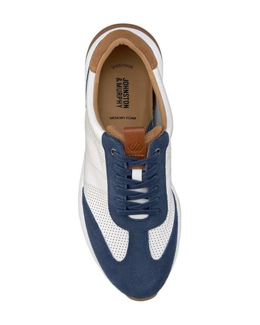 Johnston & Murphy Blue Kinnon T-Toe Sneaker for men