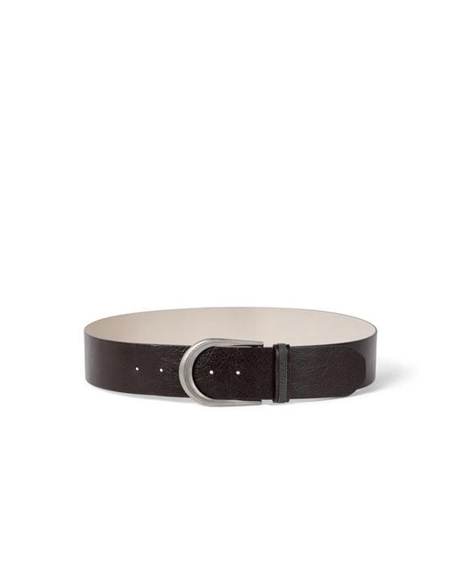 Brunello Cucinelli White Glossy Calfskin Belt