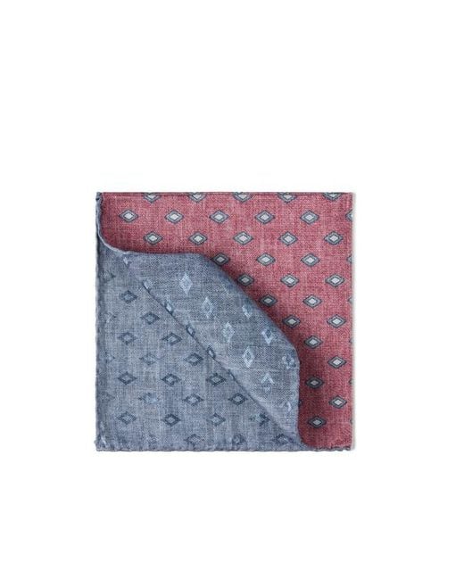 Brunello Cucinelli Purple Silk Pocket Square With Pattern for men