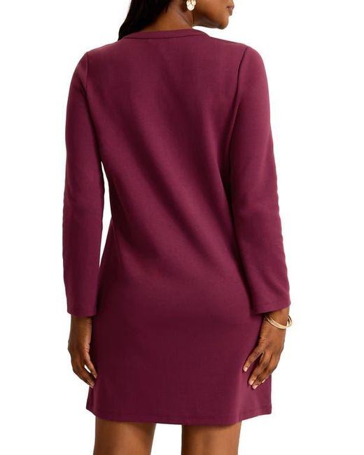 Tommy Bahama Purple Long Sleeve Double Knit Minidress