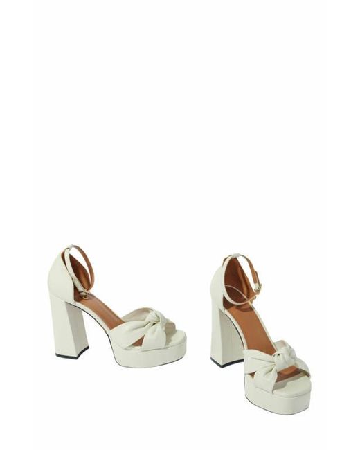 Maje White Leather Platform Sandals