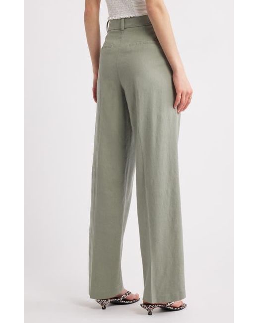 Open Edit Green Everyday Linen Blend Pants