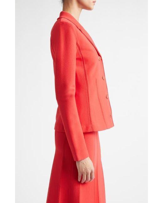 St. John Red Adele Valley Fitted Sweater Jacket