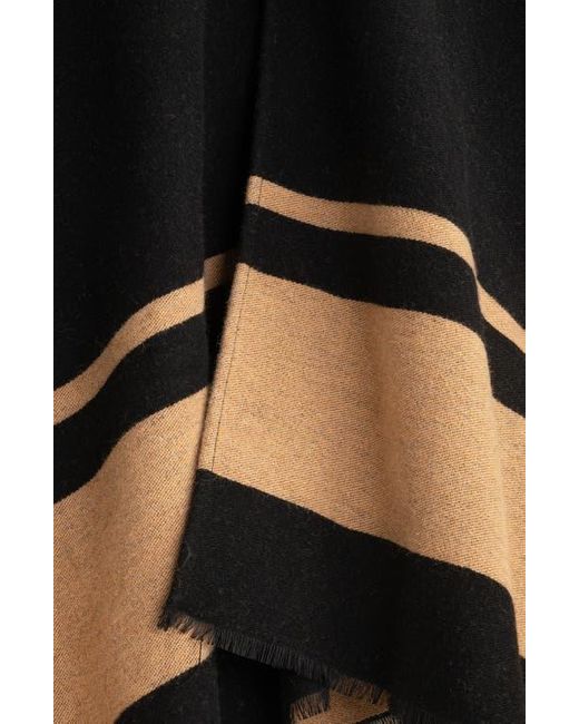 ZZDNU Lauren Ralplh Lauren Black Crest Jacquard Ruana