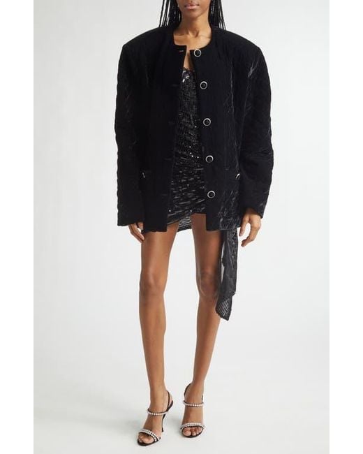 Area Black Sequin Minidress