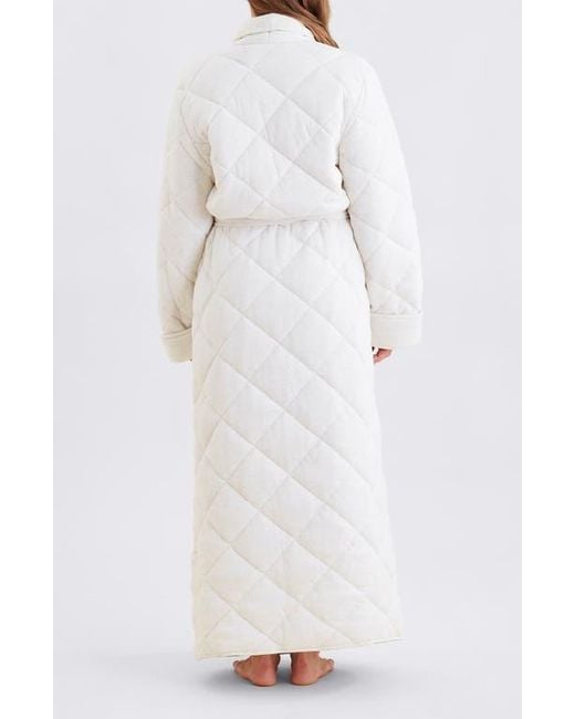 Papinelle White Quilted Cotton Maxi Robe