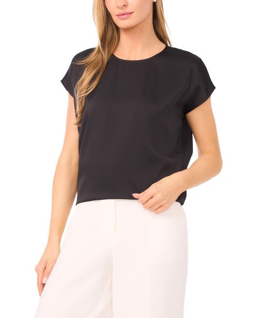 Halogen® Black Print Cap Sleeve Blouse