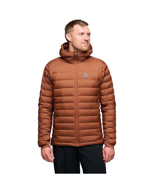 Black Diamond Brown Access Down Hooded Jacket for men