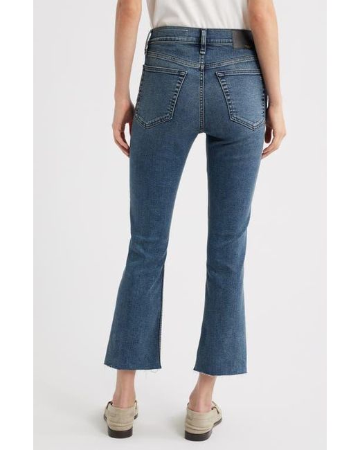 Rag & Bone Blue Flexi Peyton Raw Hem Crop Bootcut Jeans