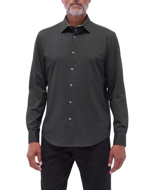 Bugatchi Blue Jimmy Ooohcotton Solid Button-Up Shirt for men