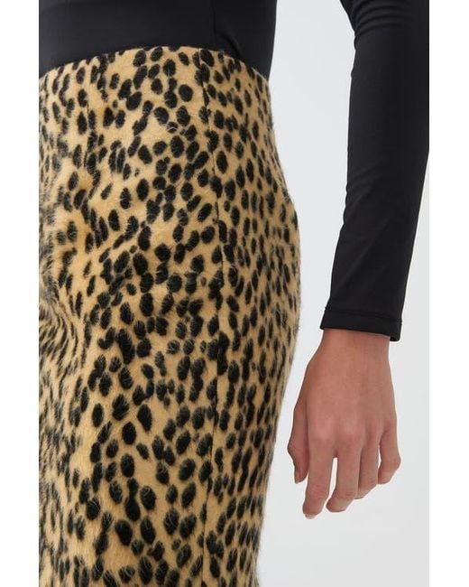 Nocturne Leopard Print Pencil Skirt in Metallic Lyst