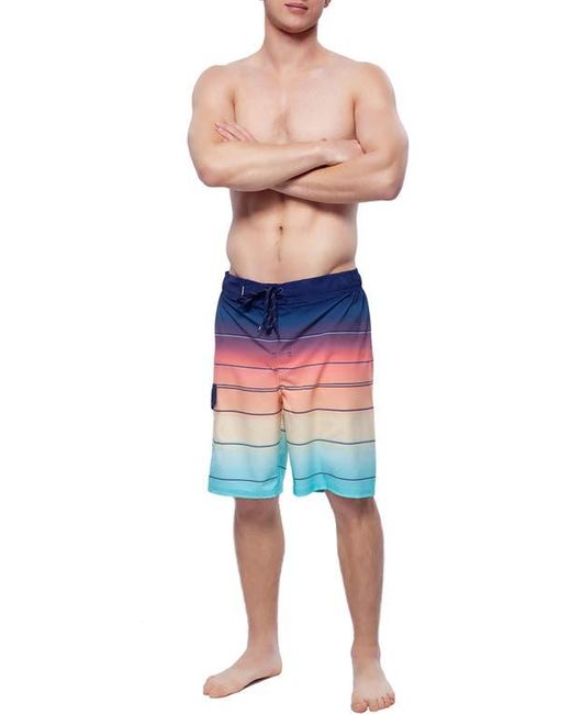 Rokka&Rolla Blue Quick-Dry Swim Trunks With Elastic Waist for men