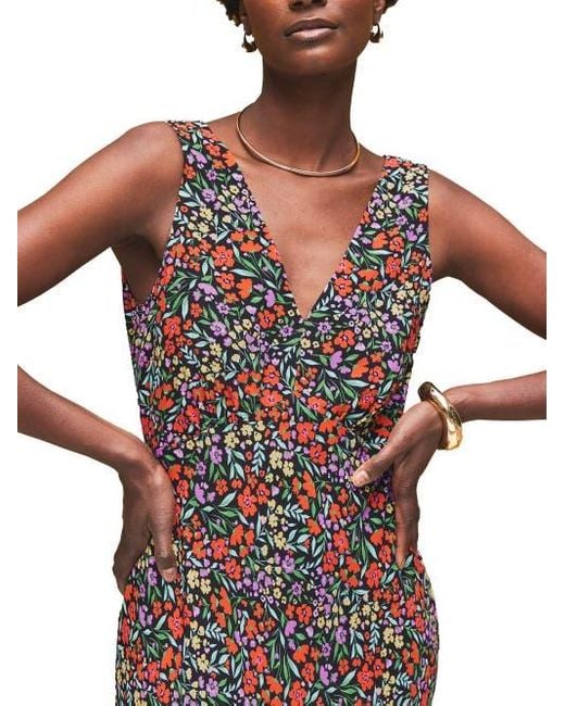 Ro&zo Brown Sleeveless Ditsy V-Neck Midi Dress